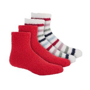 NWT Charter Club Women's 2-Pk. Fuzzy Butter Socks, Multi Stripe